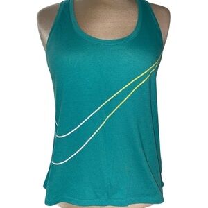 Nike tank top racerback style high/low front Nike swoosh on front Size Small